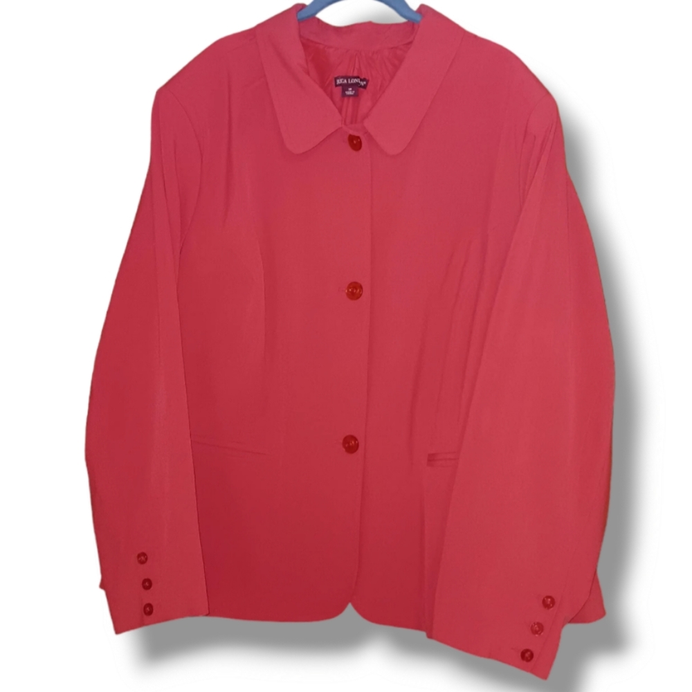 Jessica London Women's Plus Size Lined long sleeve Button Down Pink Blazer sz 30